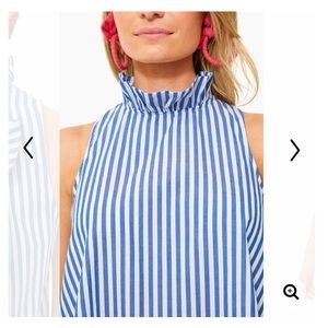 Blue & White Striped sleeveless blouse